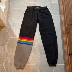 women's rainbow stitch sweatpants